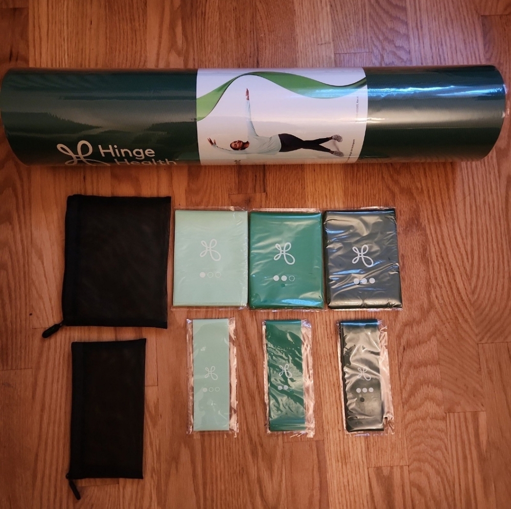 Yoga Non-Slip Mat with Carrying Strap & 6 Resistance Bands Narrow & Wide
